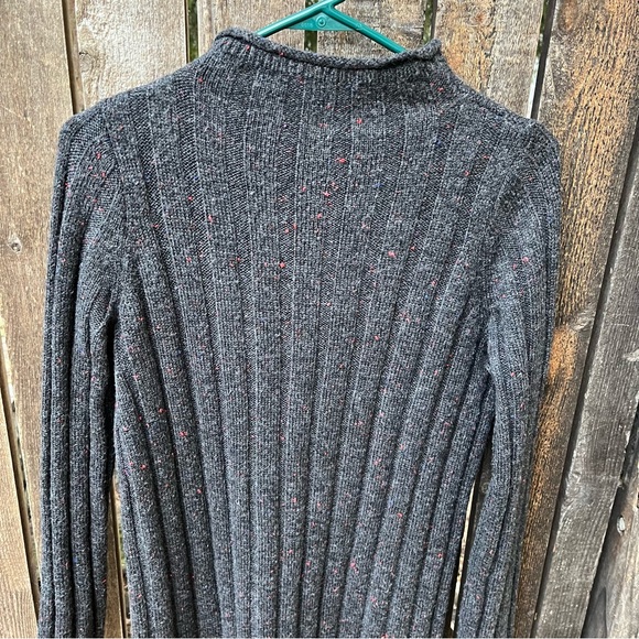 Madewell Donegal Rolled Mockneck Sweater Dress In Gray With Color Fleck Sz M - Picture 12 of 16